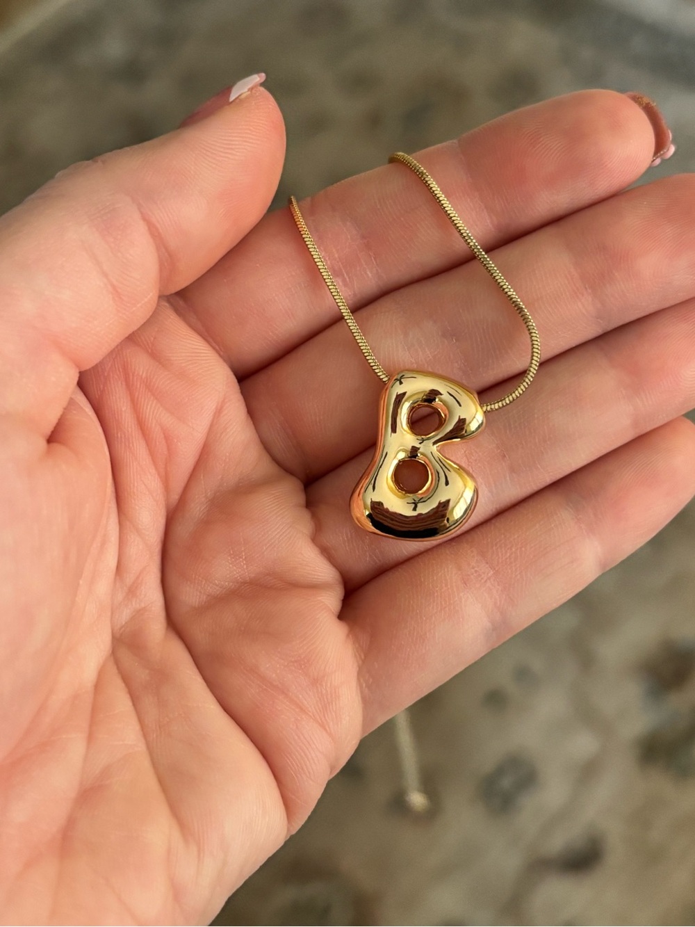 Gold Authentic Anthropologie Letter ‘B’ Bubble Pendant Necklace